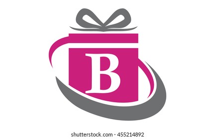 Gift Box Ribbon Letter B