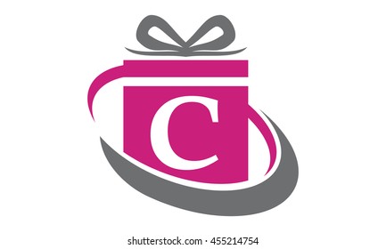 Gift Box Ribbon Letter C