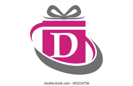 Gift Box Ribbon Letter D