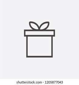 Gift box with ribbon line icon, outline vector sign, linear style pictogram isolated on white. Symbol, logo illustration. Editable stroke. Pixel perfect