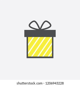 Gift box with ribbon line icon, outline vector sign, linear style pictogram isolated on white. Symbol, logo illustration. Editable stroke. Pixel perfect