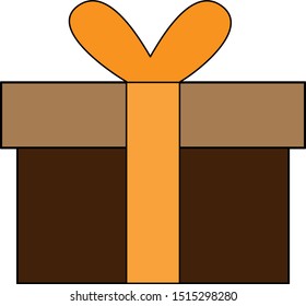 Gift box with ribbon line icon, outline vector sign, linear style pictograph isolated on white. Symbol, logo illustration. Editable stroke.
