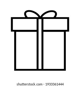Gift box with ribbon line icon, outline vector sign, linear style pictogram isolated on white. Symbol, logo illustration. Editable stroke. on white background