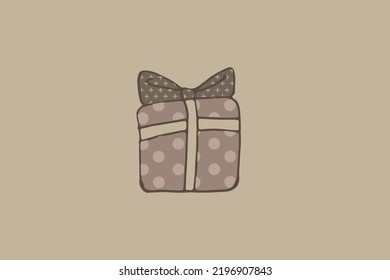 Gift box with ribbon line icon