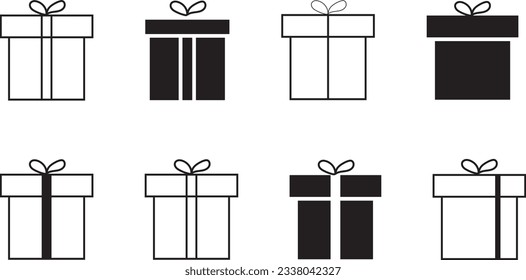 Gift box with ribbon line icons set Present package vector illustration
object, anniversary, present, celebration, decorative, celebrate,