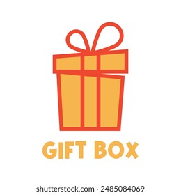 gift box with ribbon logo design concept idea