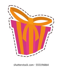 gift box ribbon new package color cut line vector illustration eps 10