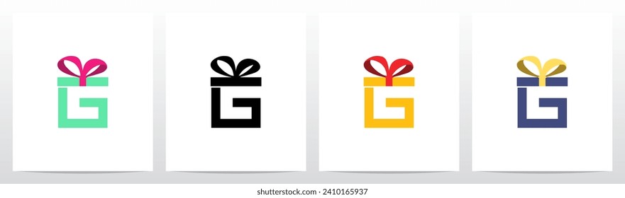 Gift Box With Ribbon On Top Letter Logo Design G