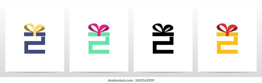 Caja De Regalo Con Cinta En La Letra Superior Diseño De Logotipo Z