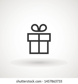 Gift box with ribbon outline icon, Gift card icon vector. Trendy flat design style on white background. vector sign, linear style pictogram isolated on white. Symbol, logo illustration.