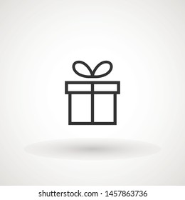 Gift box with ribbon outline icon, Gift card icon vector. Trendy flat design style on white background. vector sign, linear style pictogram isolated on white. Symbol, logo illustration.