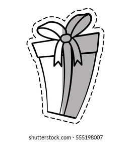 gift box ribbon parcel surprise linea shadow vector illustration eps 10