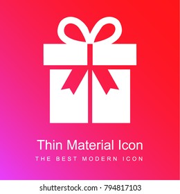 Gift box with a ribbon red and pink gradient material white icon minimal design