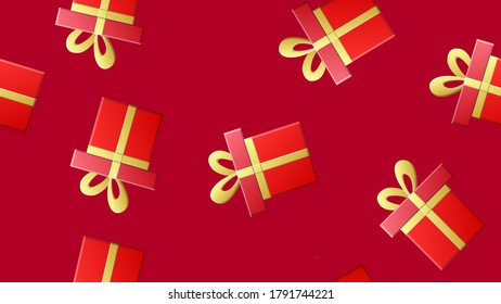 Geschenkbox mit Band - nahtloses Muster. Derzeitiger Hintergrund. Überraschen Sie das Paket.