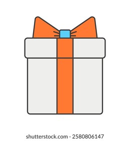 Gift Box with Ribbon, A square gift box tied with a ribbon, symbolizing presents, rewards, or festive promotions.