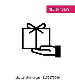 Gift box, ribbon. Vector icon gift box. illustration of gift box present, surprise