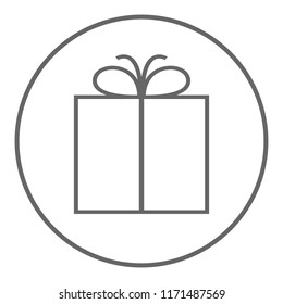 Gift box with ribbon. Vector icon.