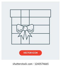 gift box ribbon vector icon