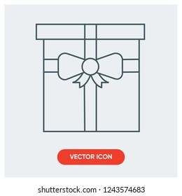 gift box ribbon vector icon