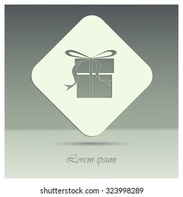 gift, box, ribbon, vector, icon, ribbon,