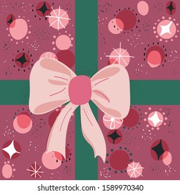 Gift box with ribbon  vector illustration