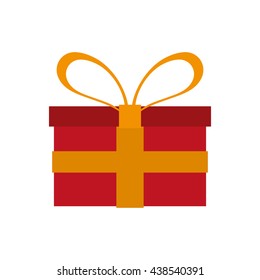 gift box with ribbon , Vector illustration over white background