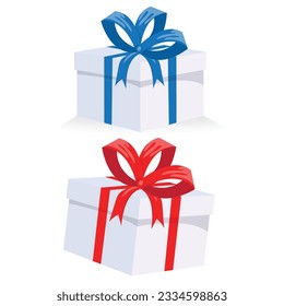 caja de regalo con cintas ilustración simple