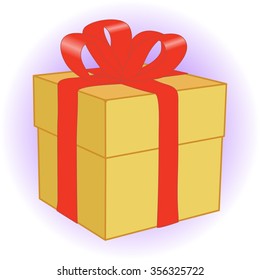 Gift box with ribbons, vector illustration