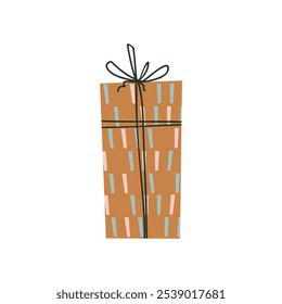 Gift box with ribbons.A gift for the new year, birthday, holiday, congratulations..Vector illustration.	