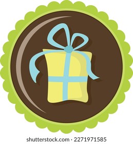 Gift box round label sticker

