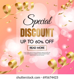 gift box sale template banner Vector background for banner, poster, flyer