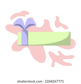 Gift box with satin ribbon. Vector illustration