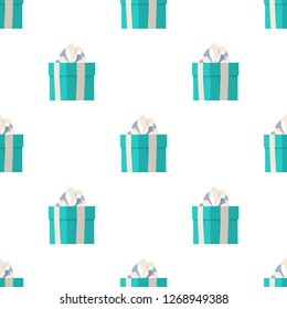 Gift Box Seamless Pattern Background. Vector Illustration.