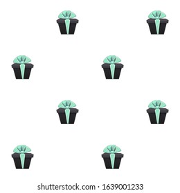 Gift box seamless pattern with presents boxes ribbon bow celebration surprise birthday wrapping paper or textile repeatable decor , vector cartoon . isolated on white background