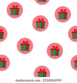 Gift box seamless pattern.Gifts and presents for holiday celebration and special give away pack wrapping. Pattern birthday or anniversary box with wrapping paper and ribbon bow.