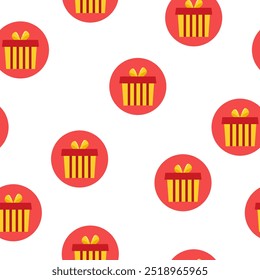 Gift box seamless pattern.Gifts and presents for holiday celebration and special give away pack wrapping. Pattern birthday or anniversary box with wrapping paper and ribbon bow.