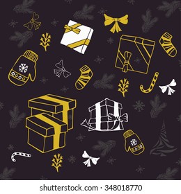 gift box set ,cartoon christmas illustration