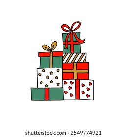 A gift box, a set of fancy boxes. gift,