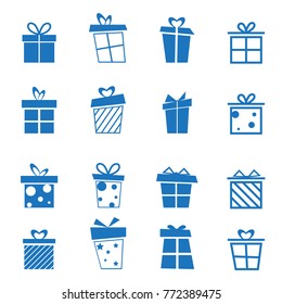 gift box set flat  icon