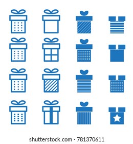 gift box set flat  icon