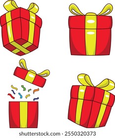 Gift box set free illustration vector