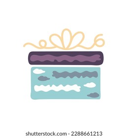 Juego de cajas de regalo, ilustraciones de regalo, siluetas coloridas con arcos y cintas, vector