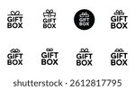 Gift box set outline vector