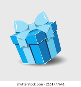 Gift box set with ribbon bow isolated on a white background. render flying modern holiday open surprise box. Realistic vector icon for present, birthday or wedding banners