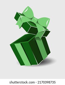 Gift box set with ribbon bow isolated on  background.
 Realistic vector icon for present,
 birthday or wedding banners