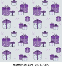 Gift box set. Round form. Flat style. Vector illustration 