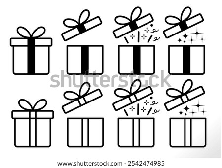 gift box set for surprise and present opening concept. vector award, celebrate, prize, winning conceptual illustration . 