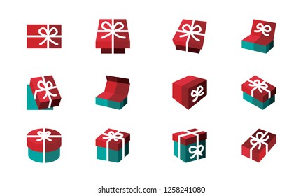 Gift Box Set Template Vector Design