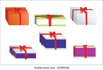Gift box set vector
