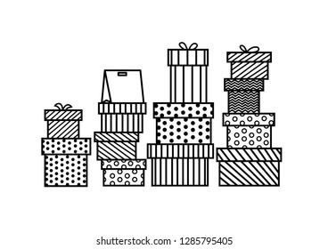Gift box set vector. Illustration